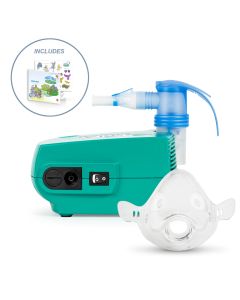 Vios Pediatric with PARI Bubbles aerosol mask and LC Sprint nebulizer